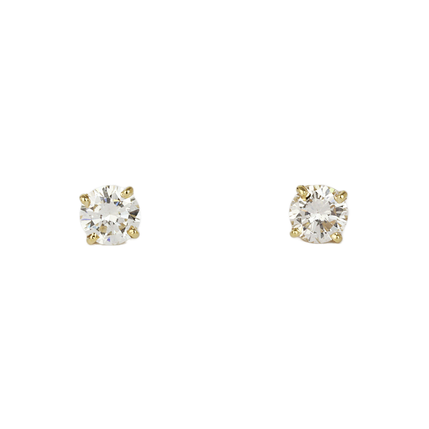 Featured image of this Women’s 14k Yellow Gold Diamond Stud Earrings EGL Cert