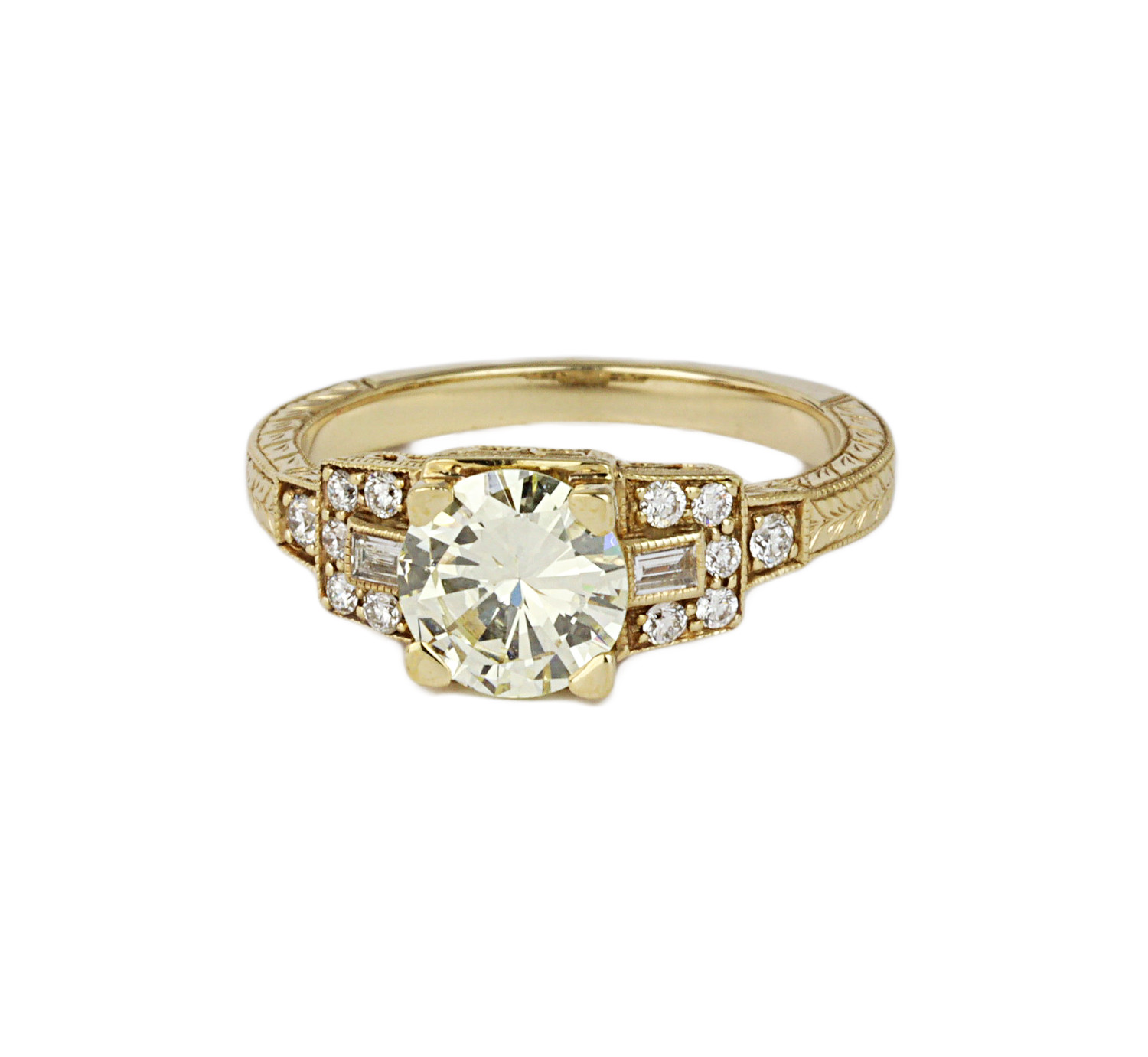 Gallery image of this Women’s 14k Yellow Gold Diamond Bridal Ring EGL Cert