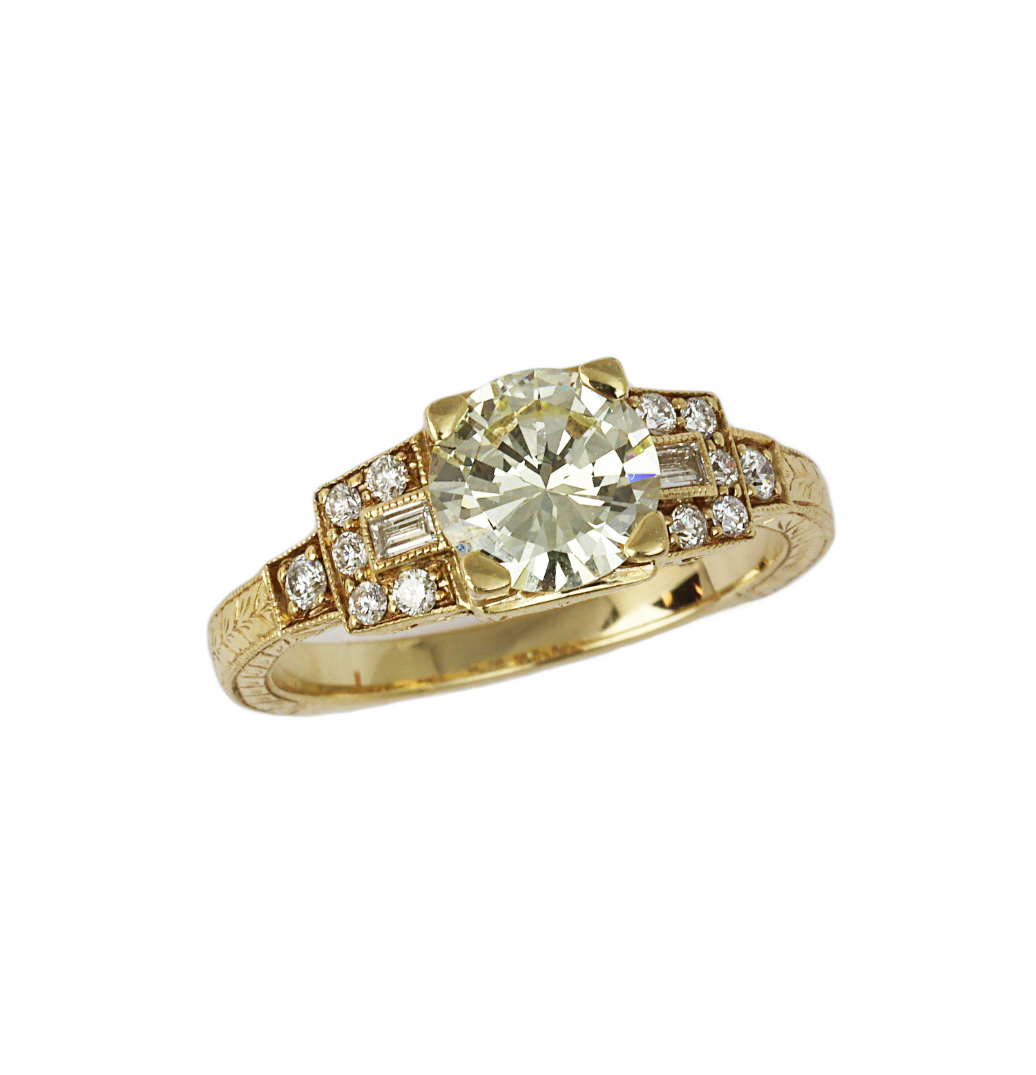 Featured image of this Women’s 14k Yellow Gold Diamond Bridal Ring EGL Cert