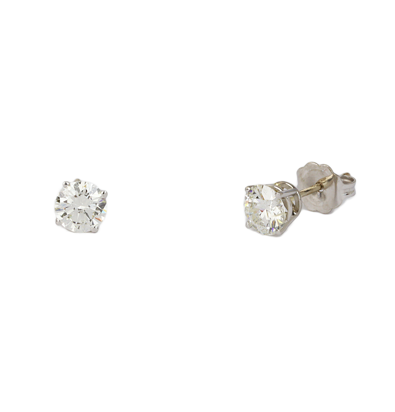 Gallery image of this Women’s 14k White Gold Diamond Stud Earrings EGL Cert
