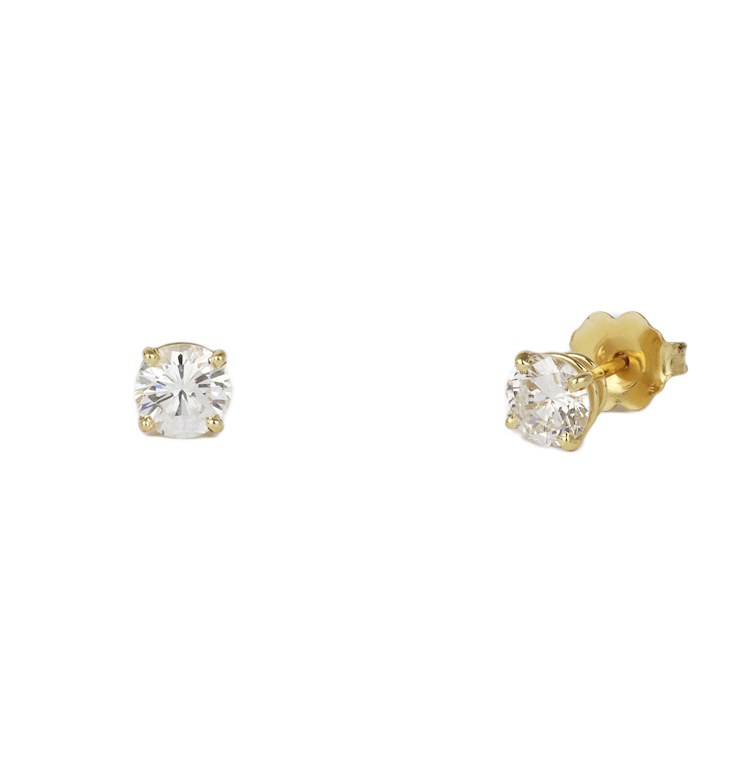 Gallery image of this Women’s 14k Yellow Gold Diamond Stud Earrings