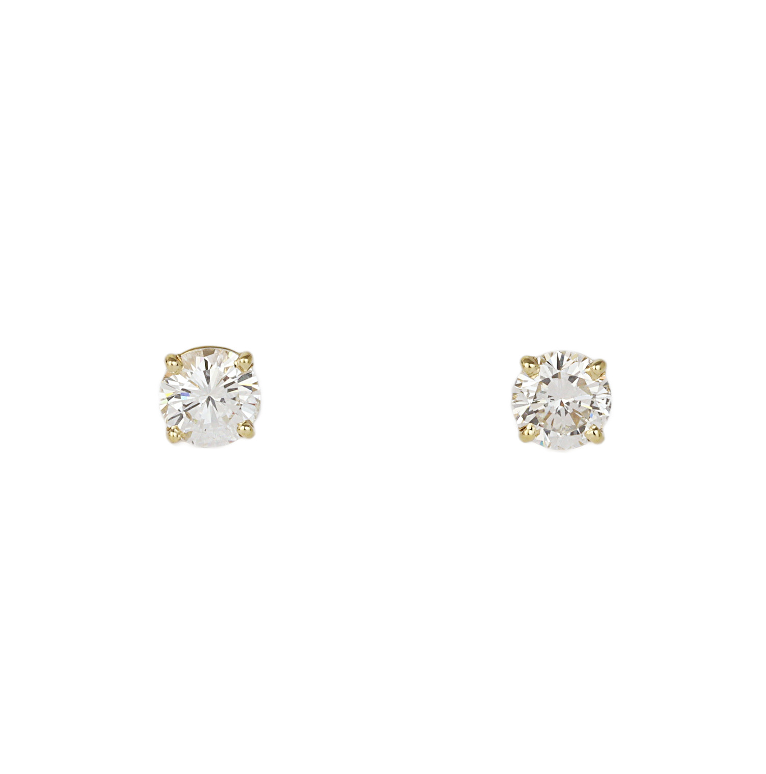 Featured image of this Women’s 14k Yellow Gold Diamond Stud Earrings EGL Cert