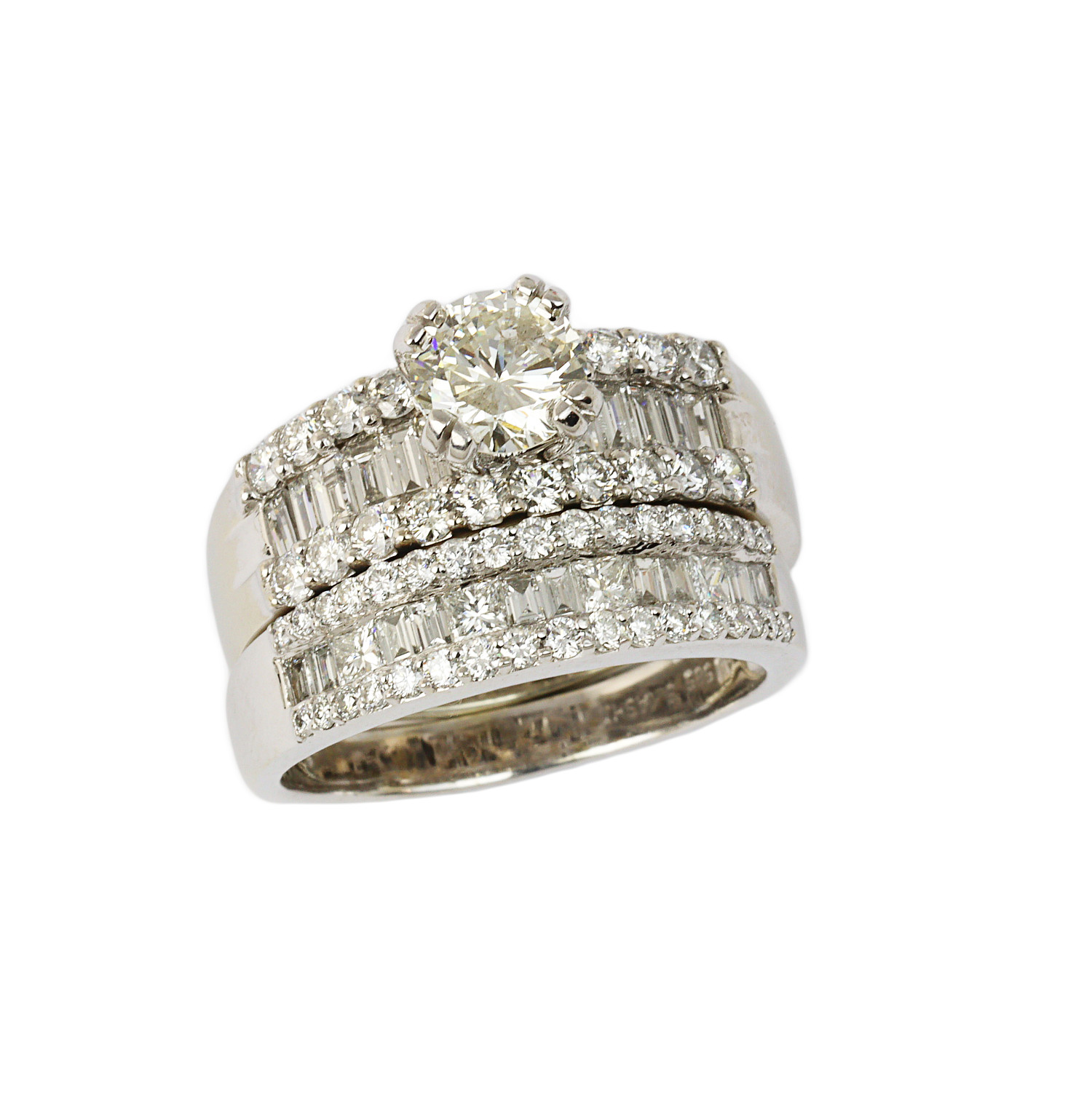Featured image of this Women’s 14k White Gold Diamond Bridal Ring Set EGL Cert