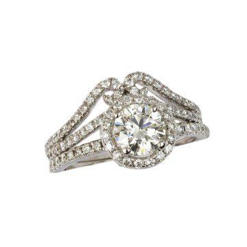 Featured image of this Women’s 18k White Gold Diamond Bridal Ring Set EGL Cert