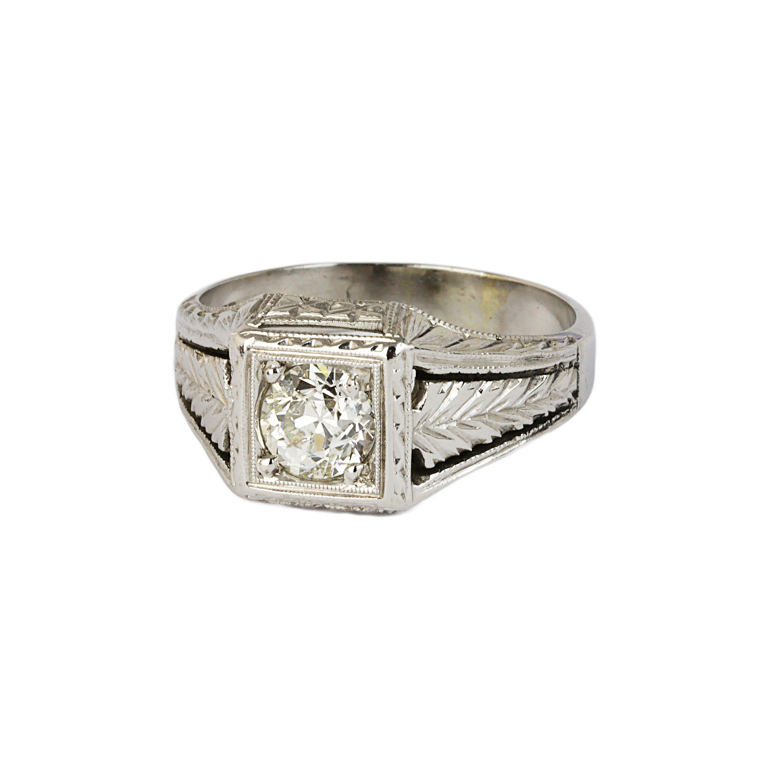 Gallery image of this Women’s 18k White Gold Diamond Bridal Ring EGL Cert
