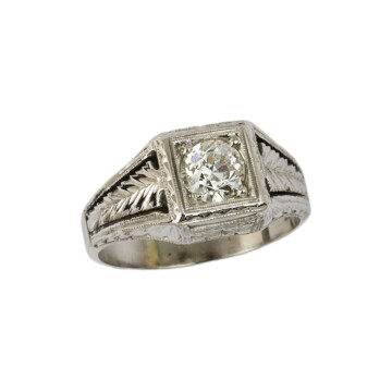 Featured image of this Women’s 18k White Gold Diamond Bridal Ring EGL Cert