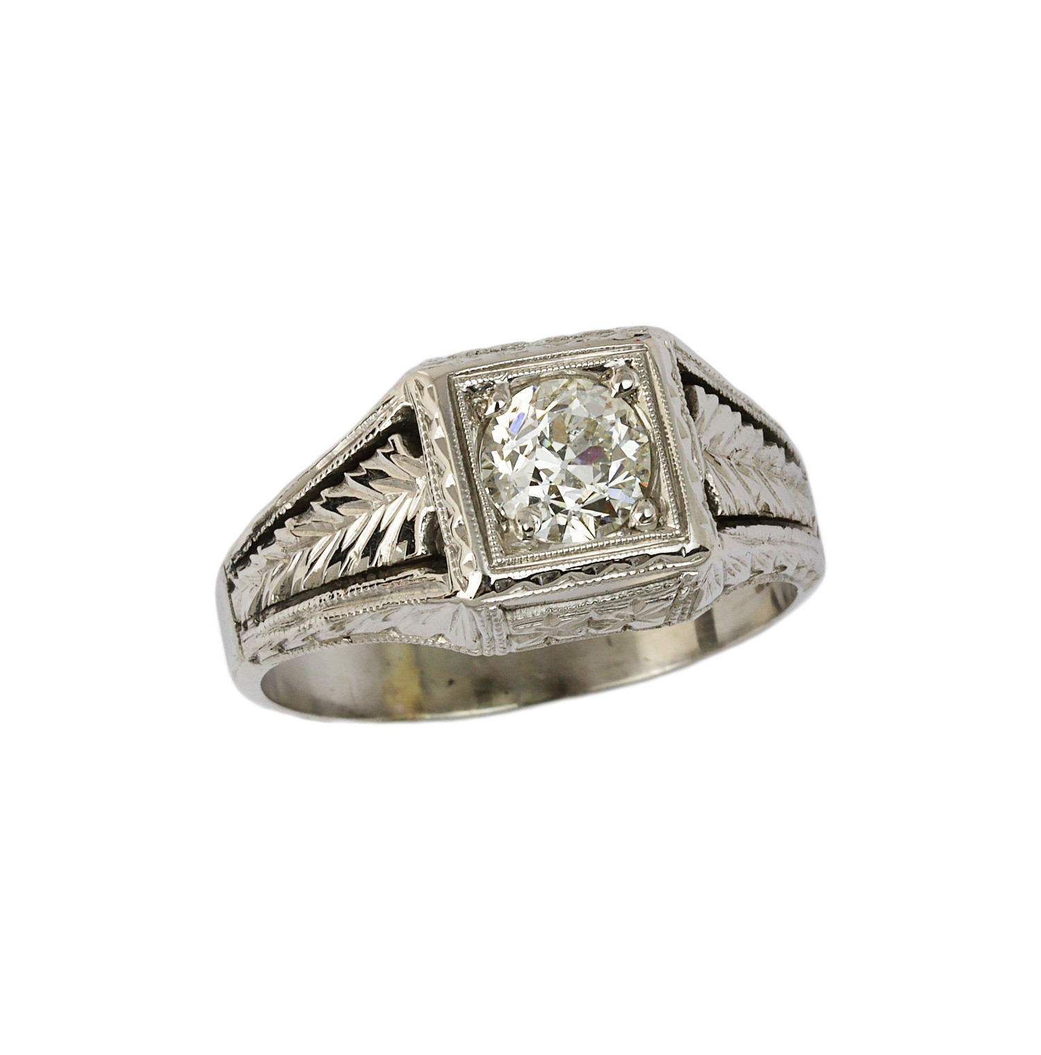 Featured image of this Women’s 18k White Gold Diamond Bridal Ring EGL Cert