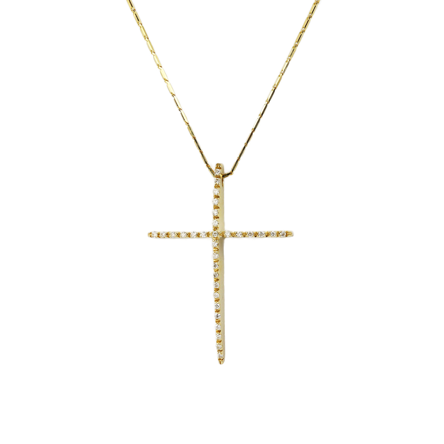 Featured image of this Women’s 14k Yellow Gold Diamond Cross Necklace