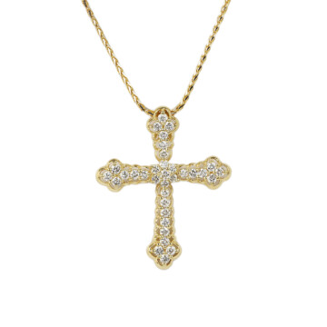Featured image of this Women’s 14k Yellow Gold Diamond Cross Necklace