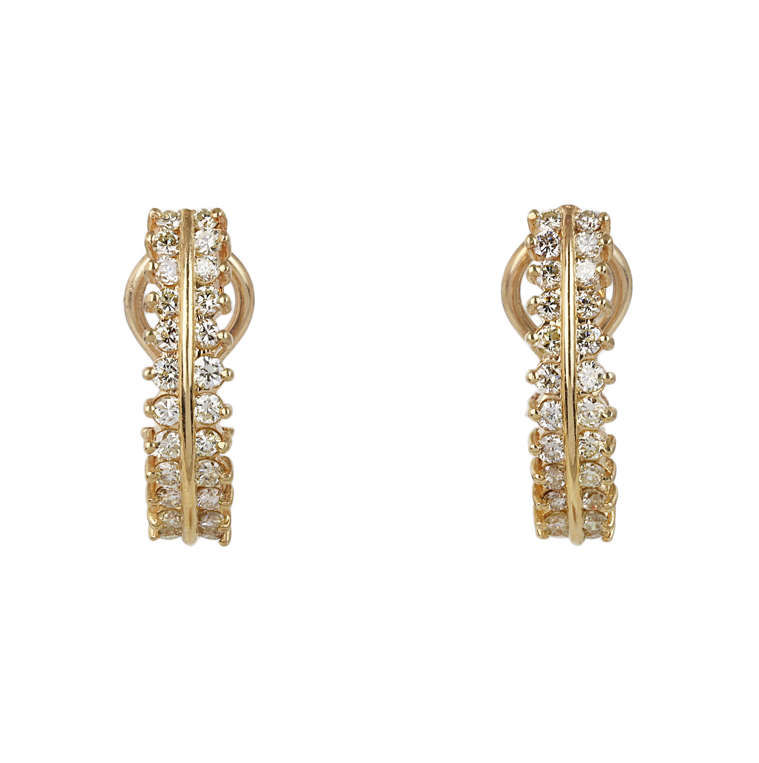 Featured image of this Women’s 14k Yellow Gold Diamond Half Hoop Earrings