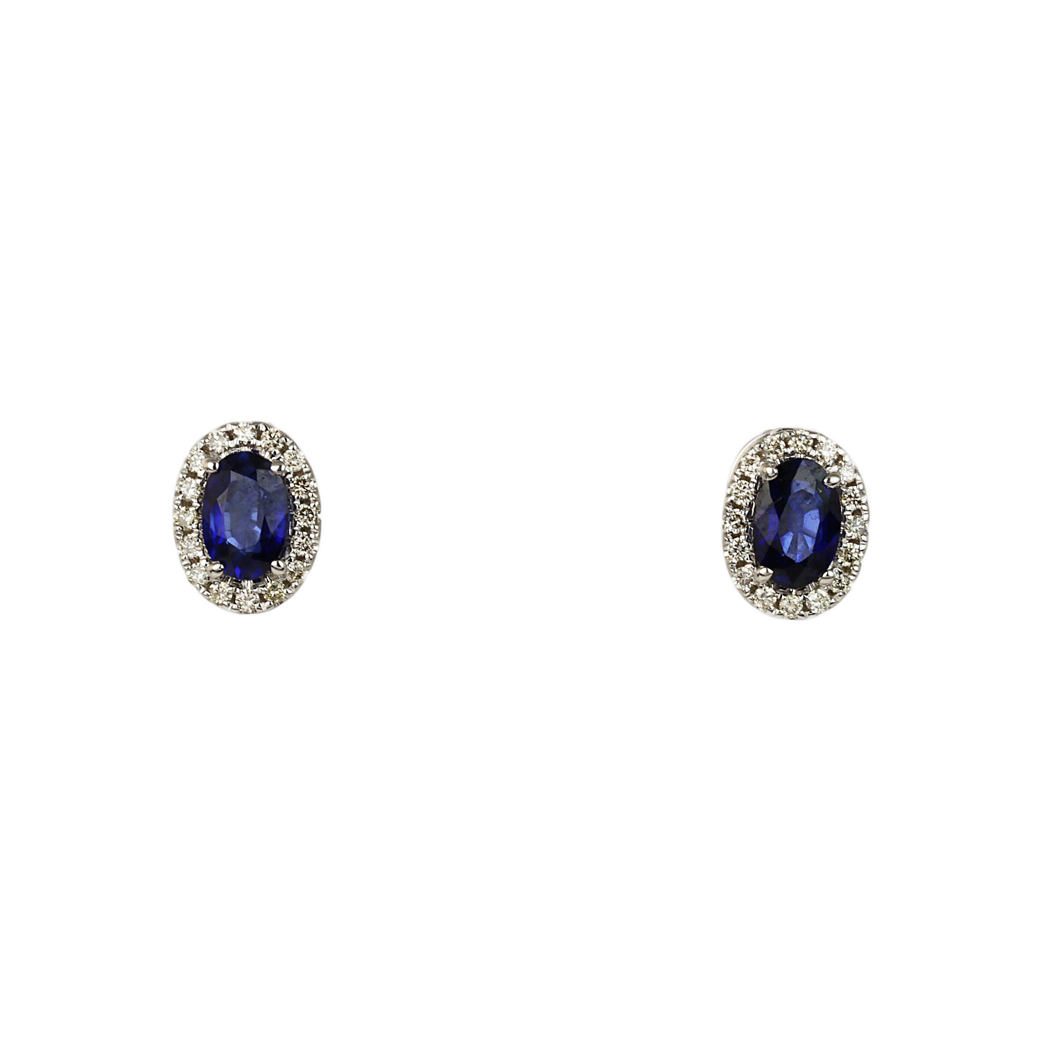Featured image of this Women’s 14k White Gold Diamond, Sapphire Stud Earrings