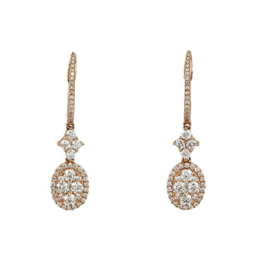 Featured image of this Women’s 14k Rose Gold Diamond Dangle Earrings