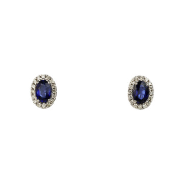 Featured image of this Women’s 14k White Gold Diamond, Sapphire Stud Earrings