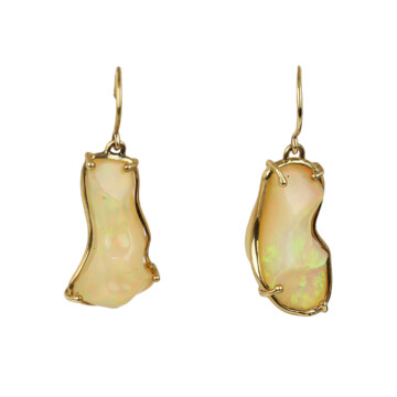 Featured image of this Women’s 14k Yellow Gold, Ethiopian Opal Dangle Earrings