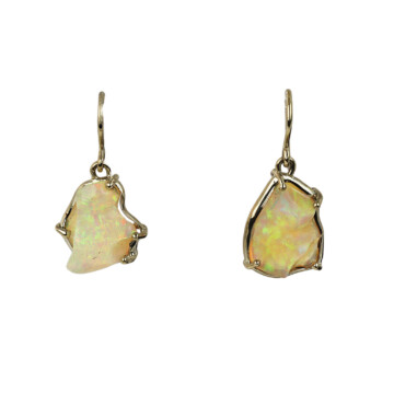 Featured image of this Women’s 14k White Gold, Ethiopian Opal Dangle Earrings