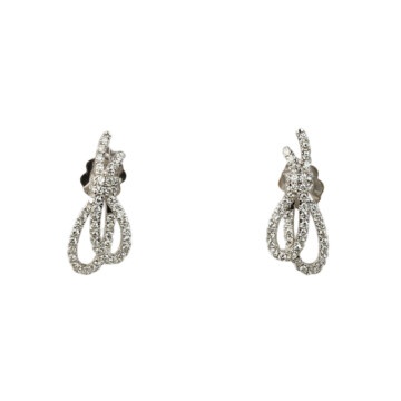 Featured image of this Women’s 14k White Gold Diamond Ribbon Stud Earrings