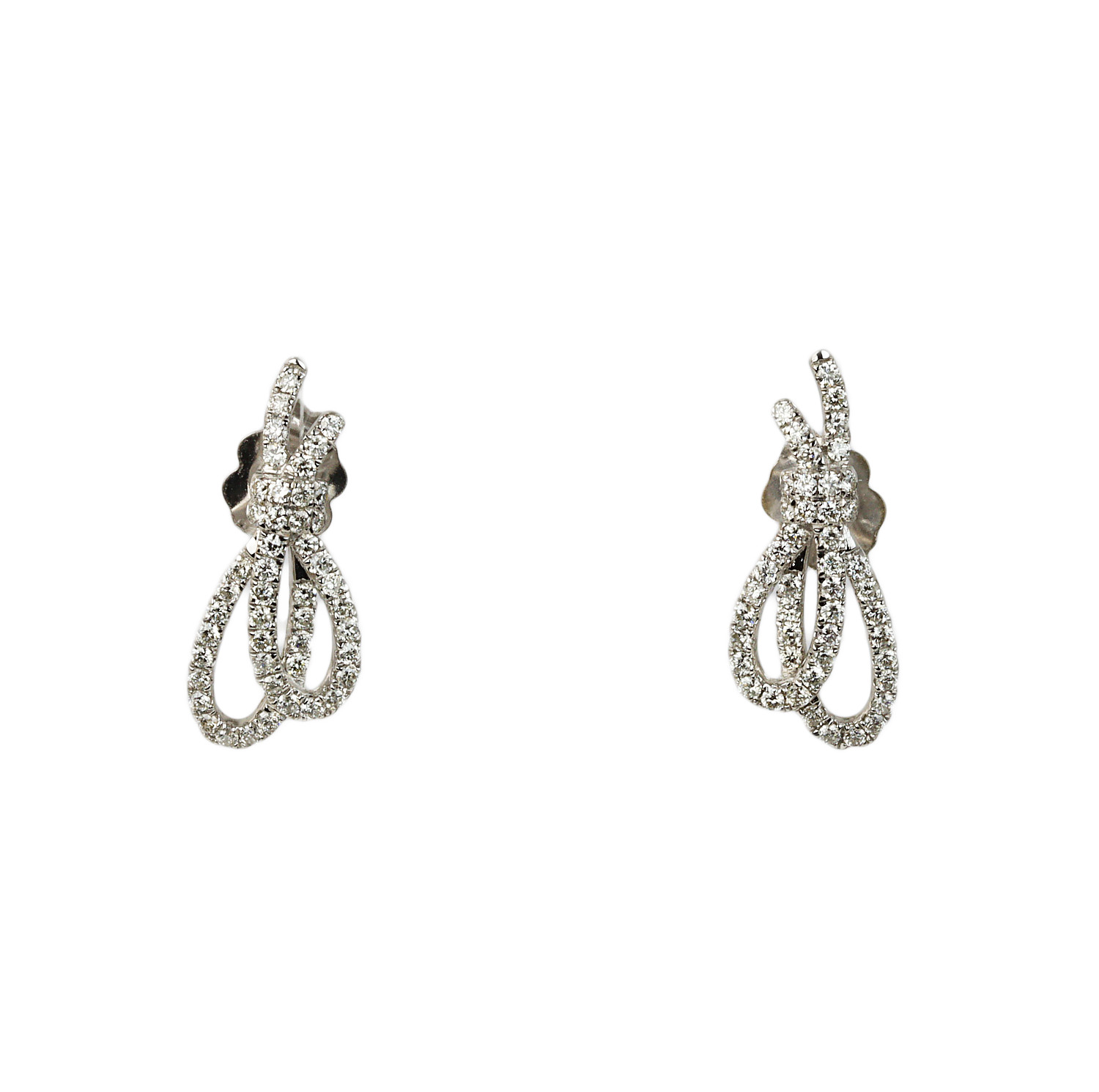 Featured image of this Women’s 14k White Gold Diamond Ribbon Stud Earrings