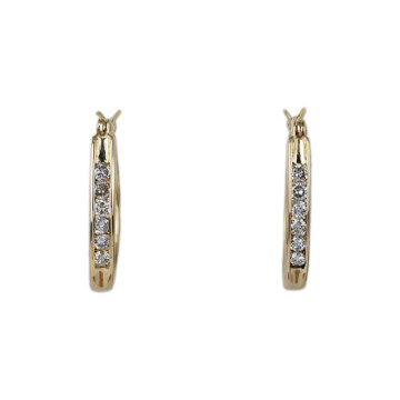 Featured image of this Women’s 14k Yellow Gold Diamond Hoop Earrings