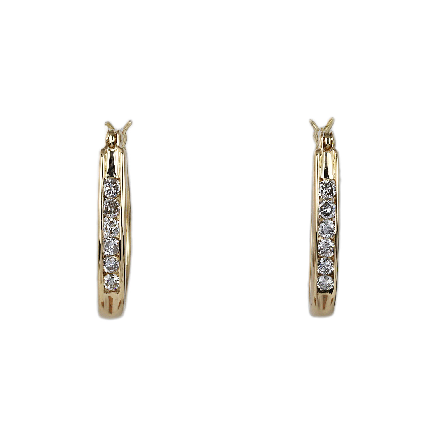 Featured image of this Women’s 14k Yellow Gold Diamond Hoop Earrings