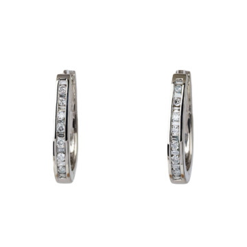 Featured image of this Women’s 14k White Gold Diamond Hoop Earrings