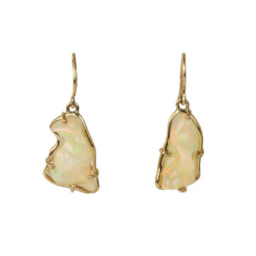 Featured image of this Women’s 14k Yellow Gold, Ethiopian Opal Dangle Earrings