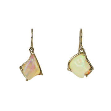 Featured image of this Women’s 14k White Gold, Ethiopian Opal Dangle Earrings