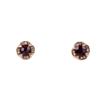 Featured image of this LeVian Women’s 14k Rose Gold, Diamond, Garnet Stud Earrings