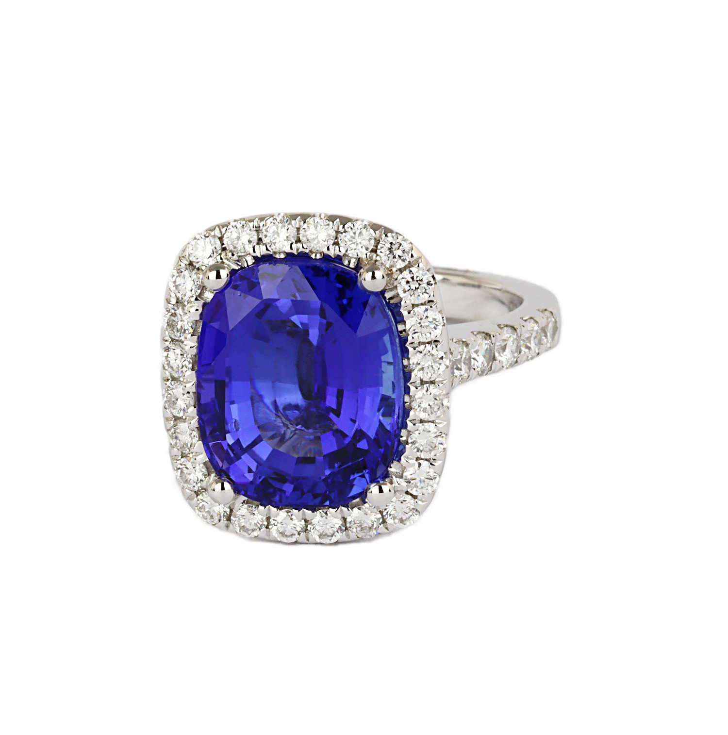 Gallery image of this Women’s 14k White Gold Diamond, Tanzanite Ring GIA Cert