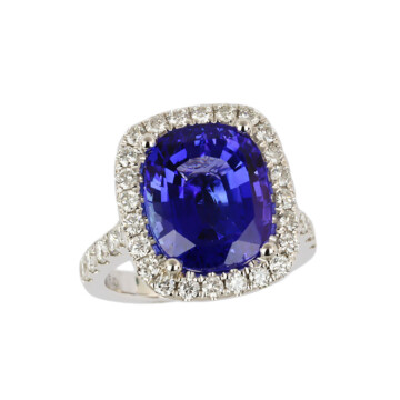 Featured image of this Women’s 14k White Gold Diamond, Tanzanite Ring GIA Cert