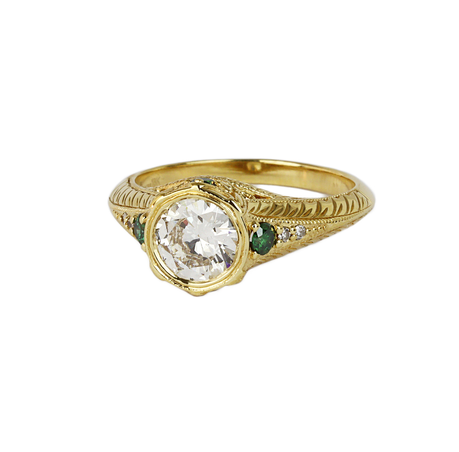 Gallery image of this Women’s 18k Yellow Gold Diamond Bridal Ring EGL Cert