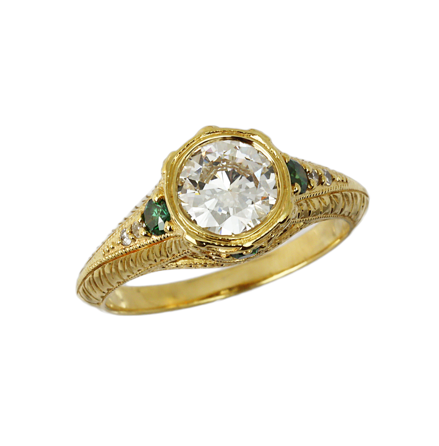 Featured image of this Women’s 18k Yellow Gold Diamond Bridal Ring EGL Cert