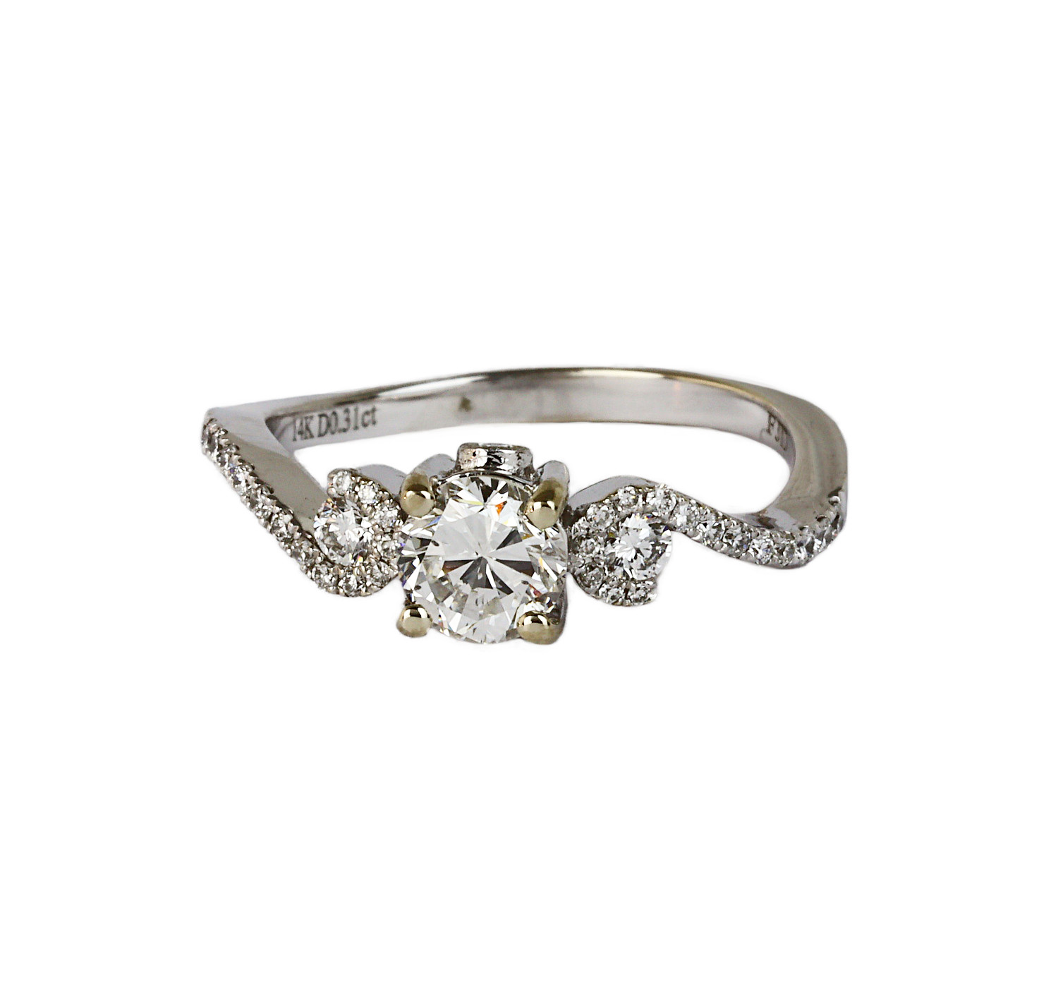 Gallery image of this Women’s 14k White Gold Diamond Bridal Ring EGL Cert
