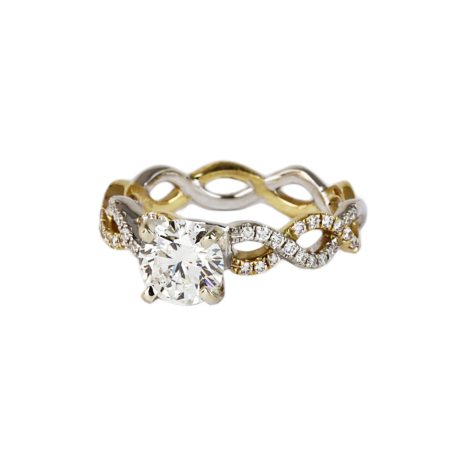 Gallery image of this Women’s 14k White & Yellow Gold Diamond Bridal Ring EGL Cert