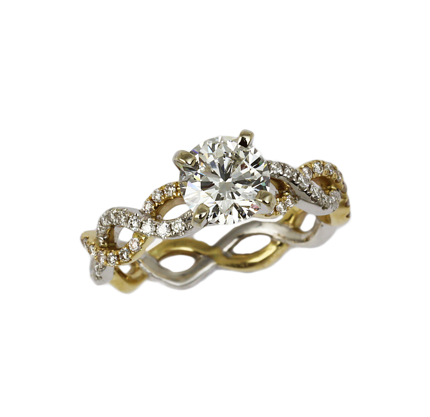 Featured image of this Women’s 14k White & Yellow Gold Diamond Bridal Ring EGL Cert