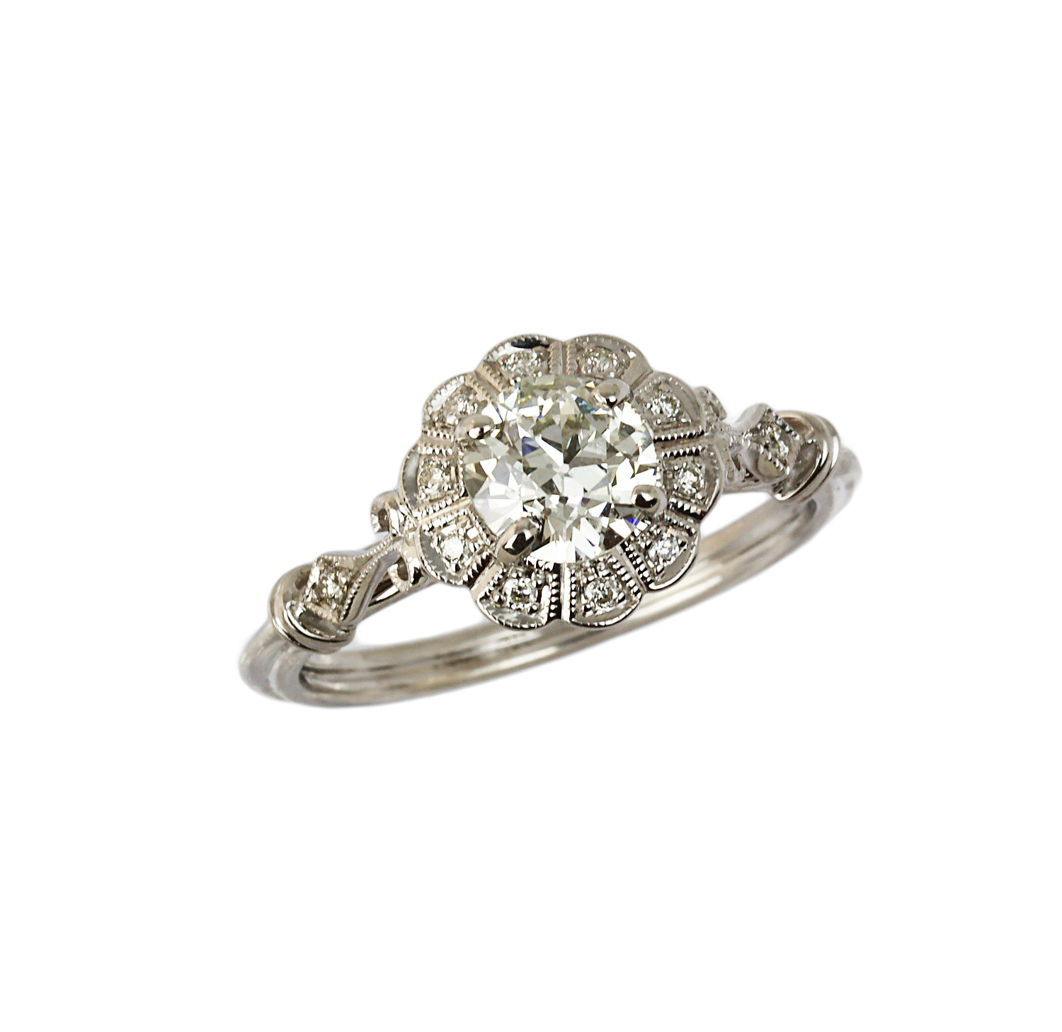 Featured image of this Women’s 14k White Gold Diamond Bridal Ring EGL Cert