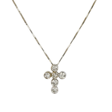 Featured image of this Women’s 14k White Gold Diamond Cross Necklace