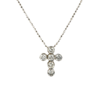 Featured image of this Women’s 14k White Gold Diamond Cross Necklace