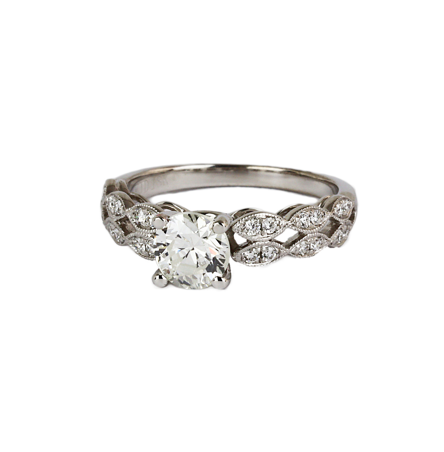 Gallery image of this Women’s 18k White Gold Diamond Bridal Ring EGL Cert