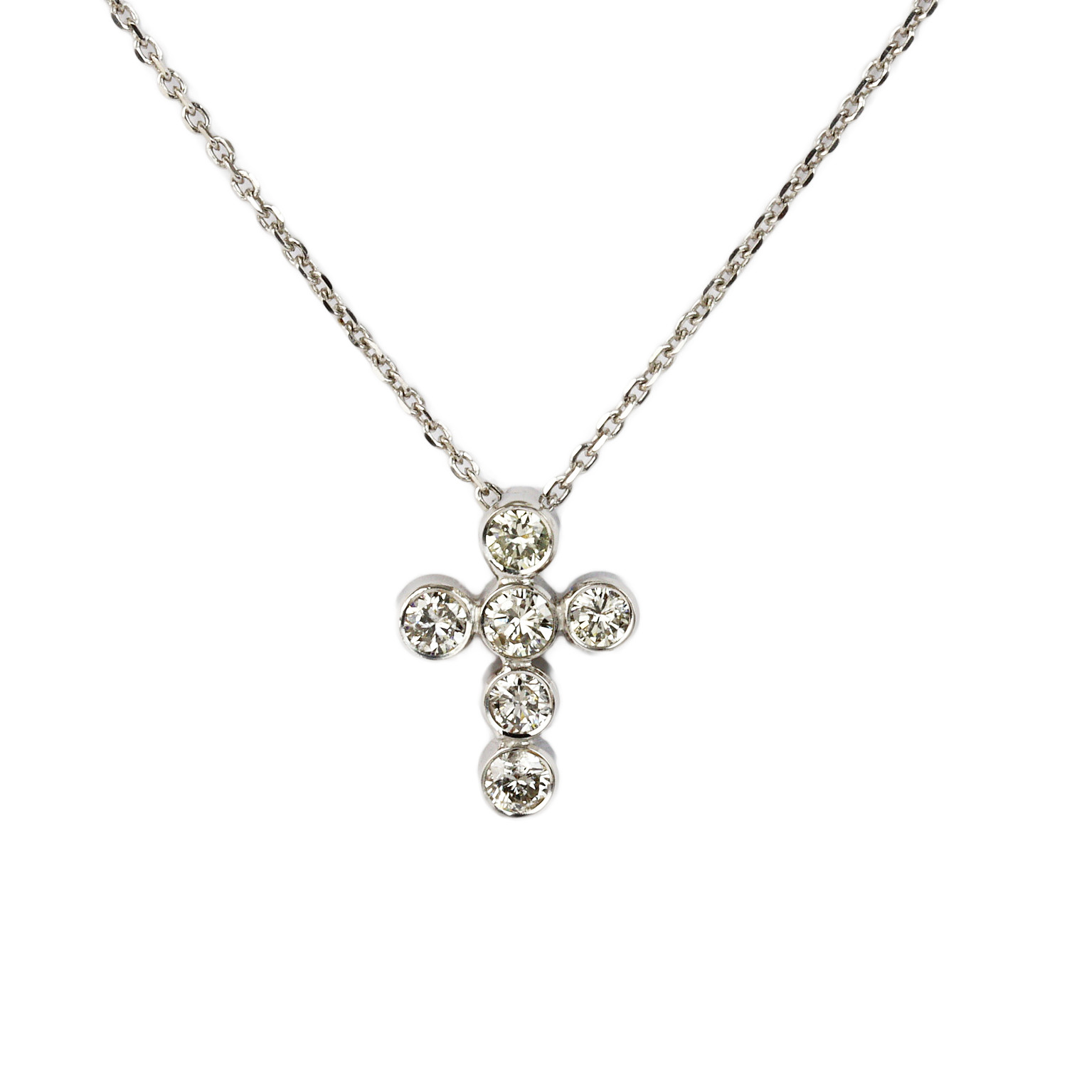 Featured image of this Women’s 14k White Gold Diamond Cross Necklace