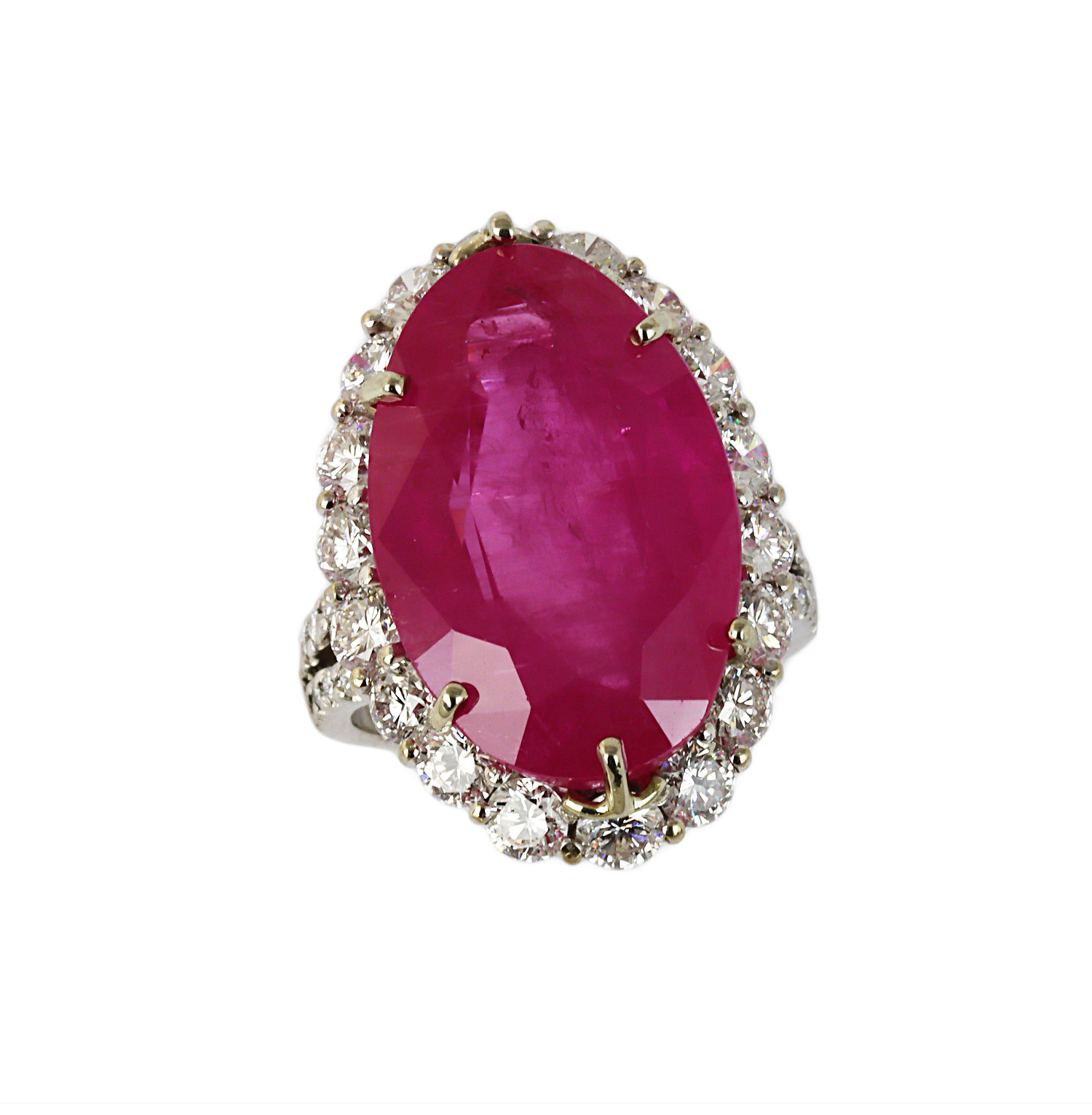 Featured image of this Women’s 18k White Gold Diamond, Pink Sapphire Ring GIA Cert
