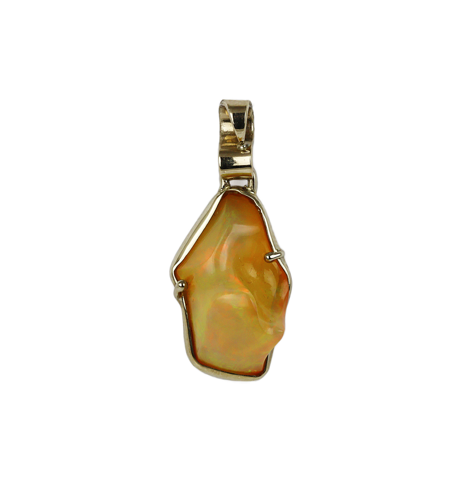 Featured image of this Women’s 14k White Gold, Ethiopian Opal Pendant
