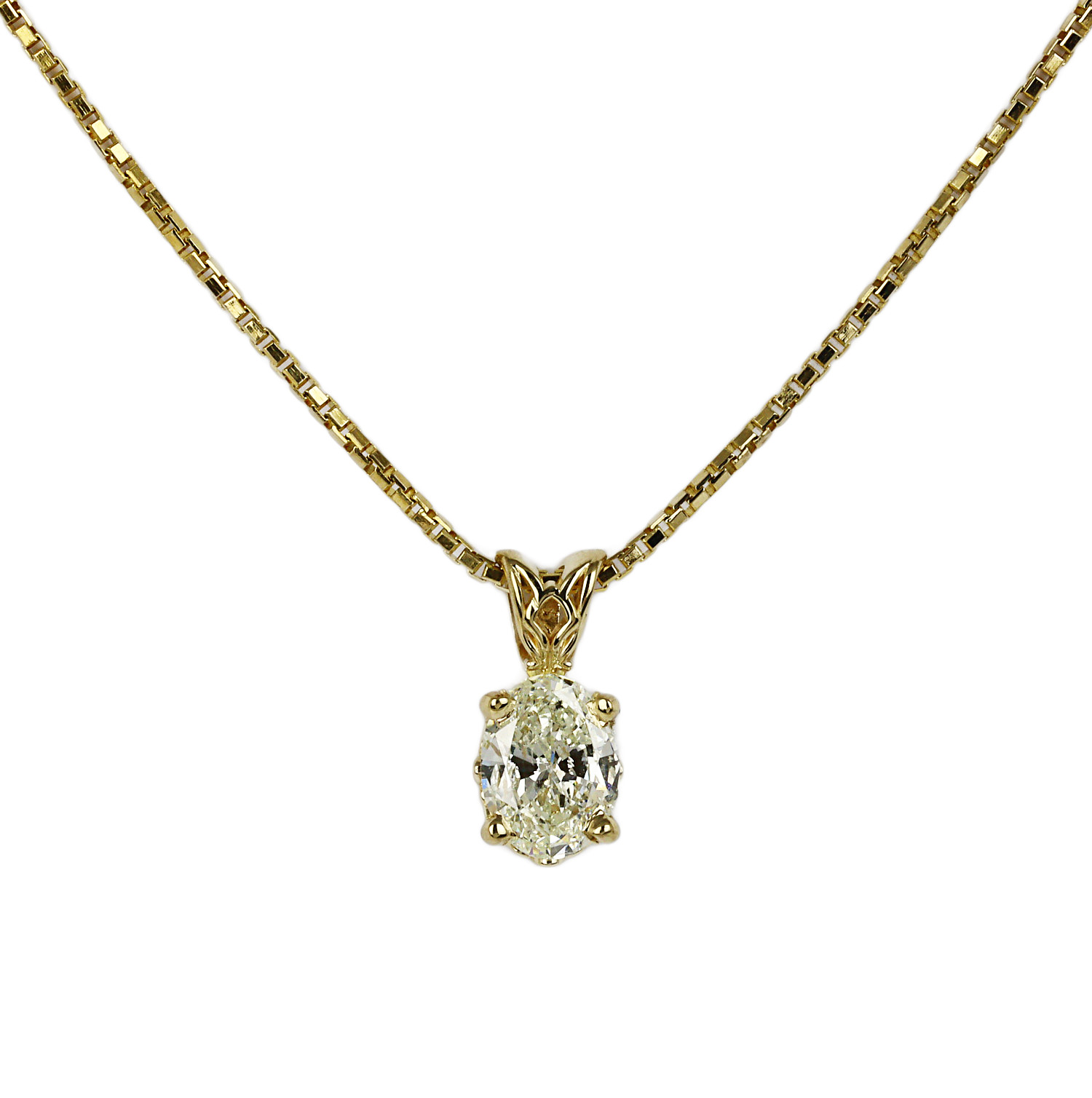 Featured image of this Women’s 14k Yellow Gold Diamond Solitaire Necklace