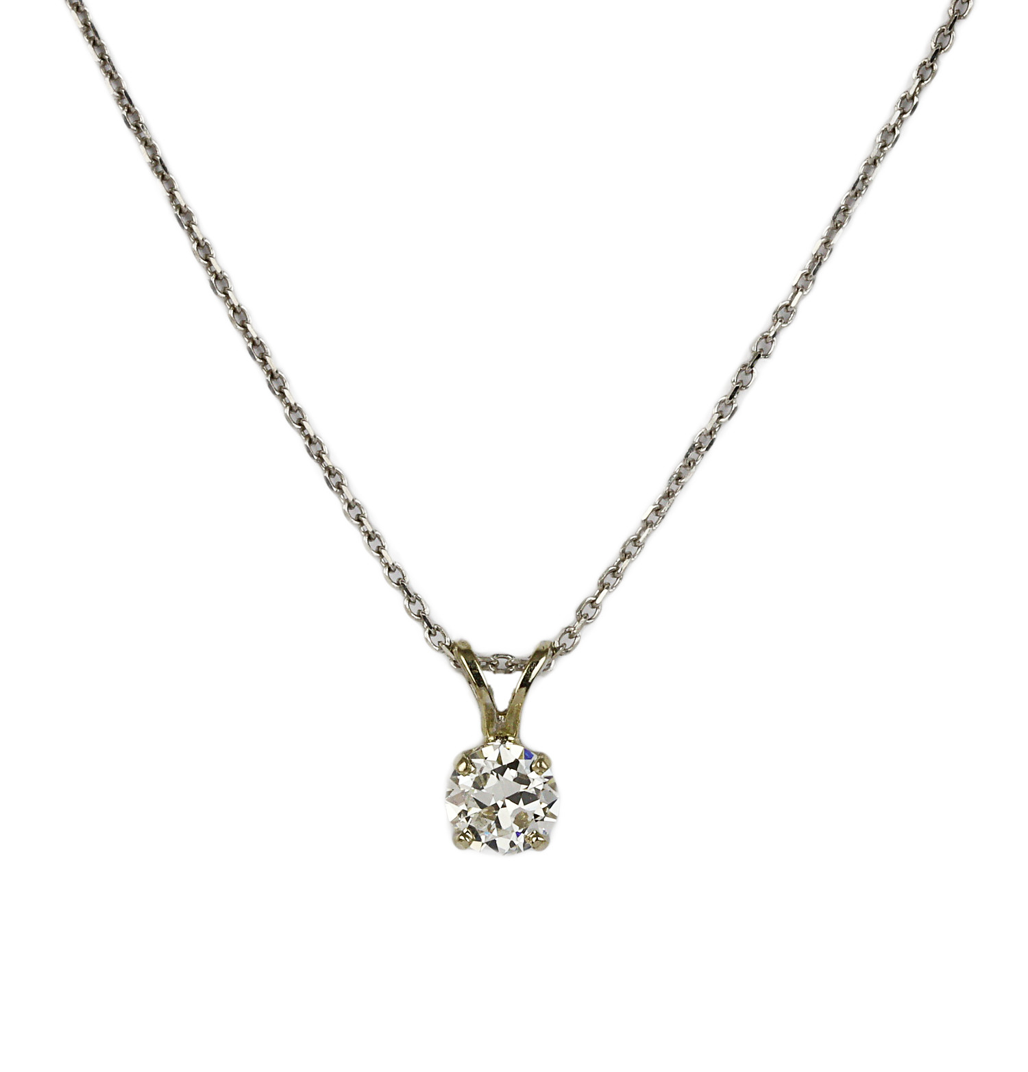 Featured image of this Women’s 14k White Gold Diamond Solitaire Necklace