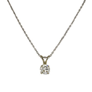 Featured image of this Women’s 14k White Gold Diamond Solitaire Necklace