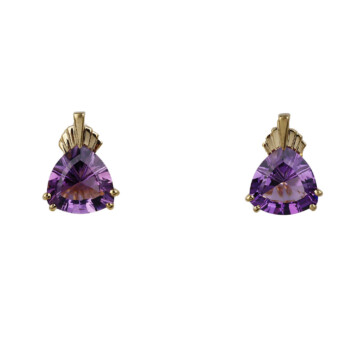 Featured image of this Women’s 14k Yellow Gold Amethyst Stud Earrings