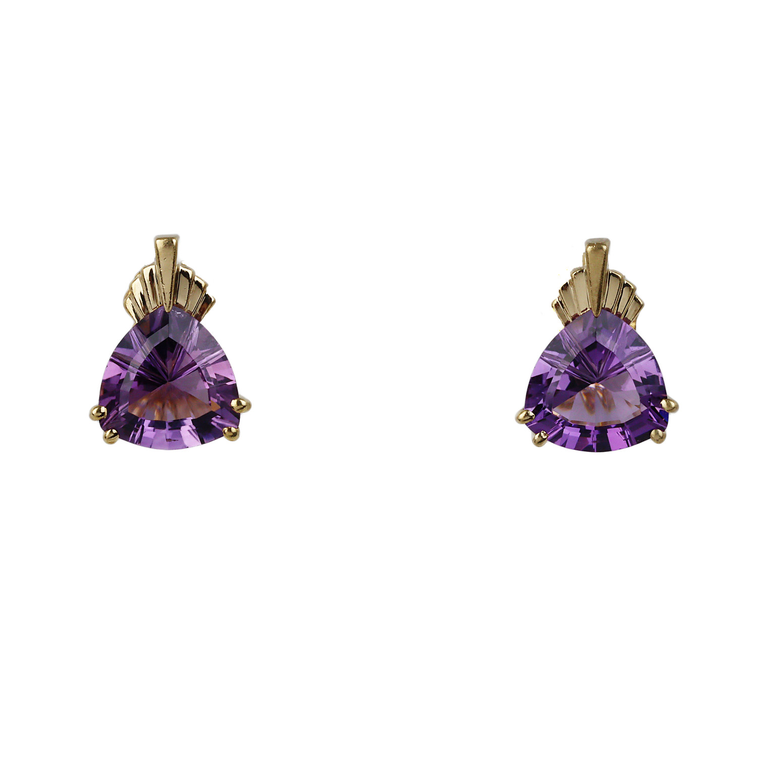 Featured image of this Women’s 14k Yellow Gold Amethyst Stud Earrings