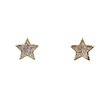 Featured image of this Women’s 18k Yellow Gold Diamond Star Stud Earrings