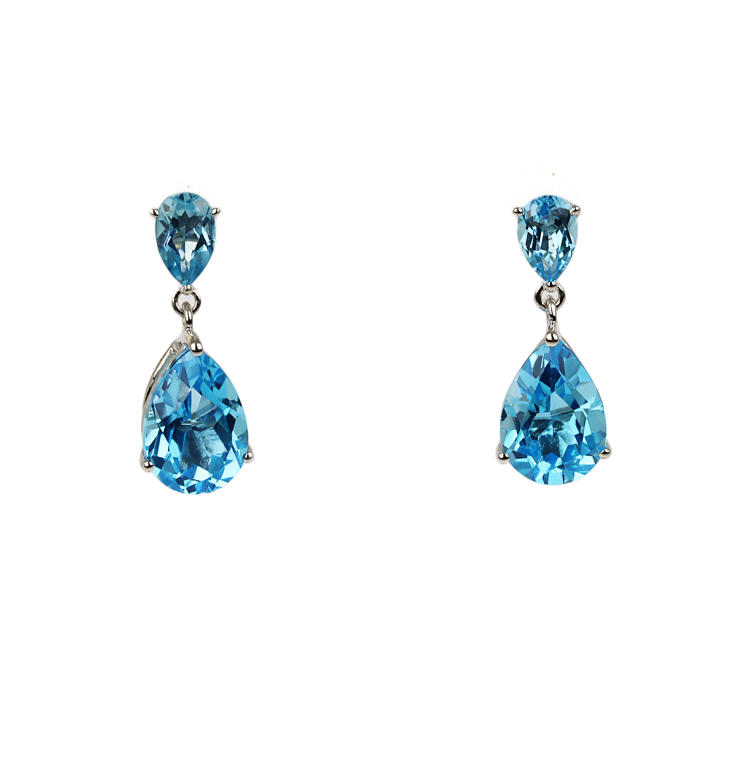 Featured image of this Women’s 14k White Gold, Blue Topaz Dangle Stud Earrings