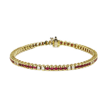 Featured image of this Women’s 18k Yellow Gold Diamond, Ruby Tennis Bracelet