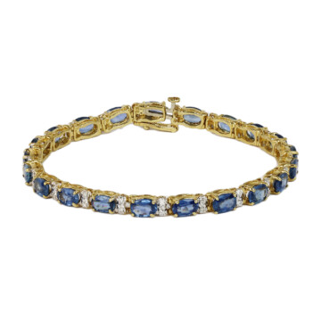 Featured image of this Women’s 14k Yellow Gold Diamond, Sapphire Link Bracelet